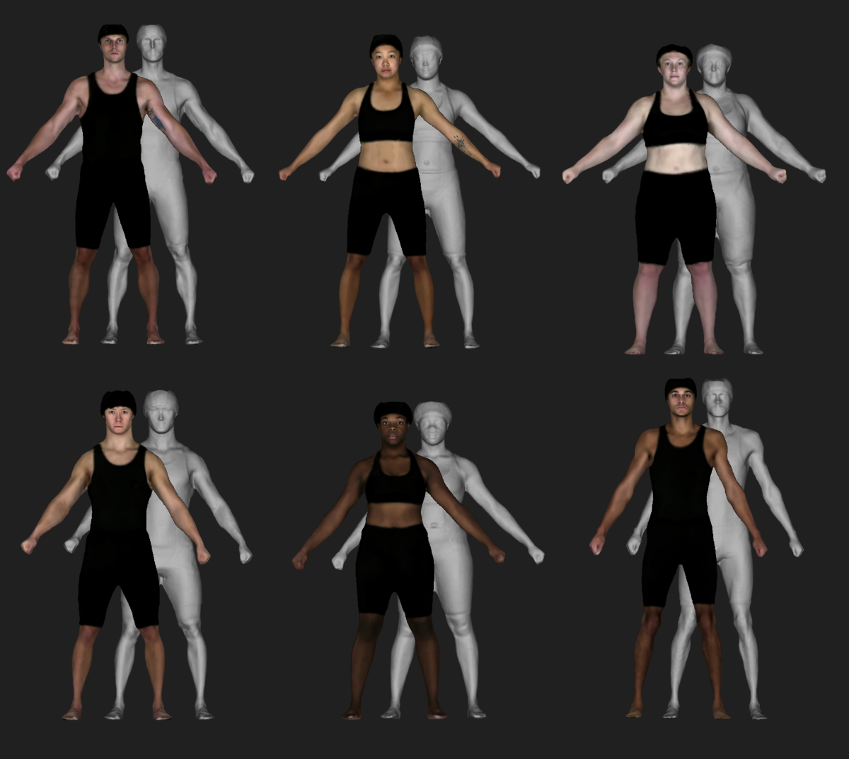 Computer generate images of people with texture