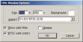 Screenshot of Title Window Options