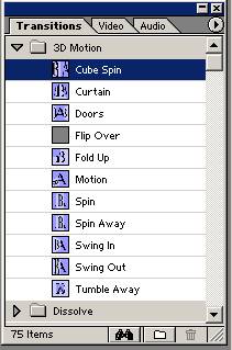 screenshot of adobe premiere menu