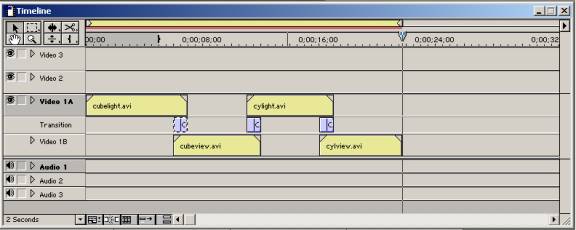 Screenshot of timeline window
