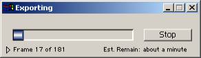 Screenshot of exporting