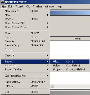 Screenshot of file menu pulldown 