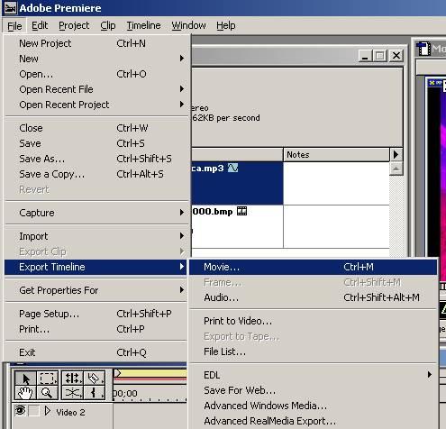 Screenshot of Adobe Premeire